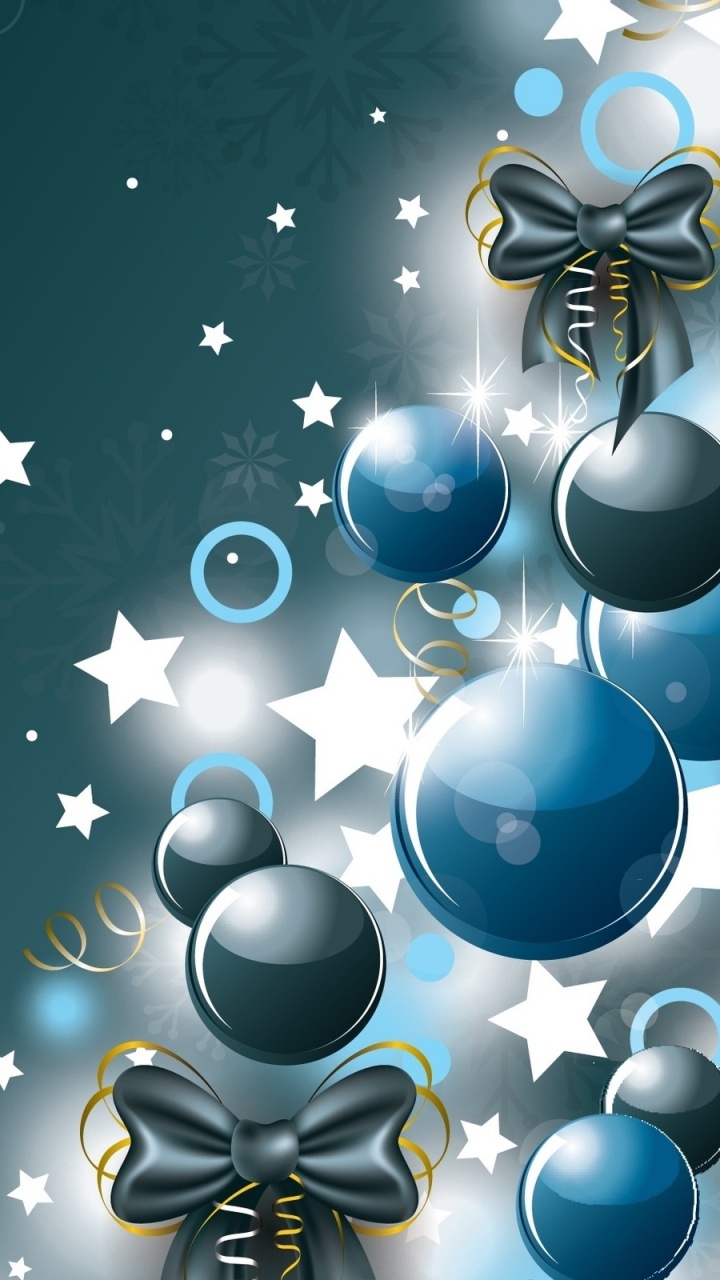 Christmas Day, New Year, Christmas Ornament, Blue, Graphic Design. Wallpaper in 720x1280 Resolution