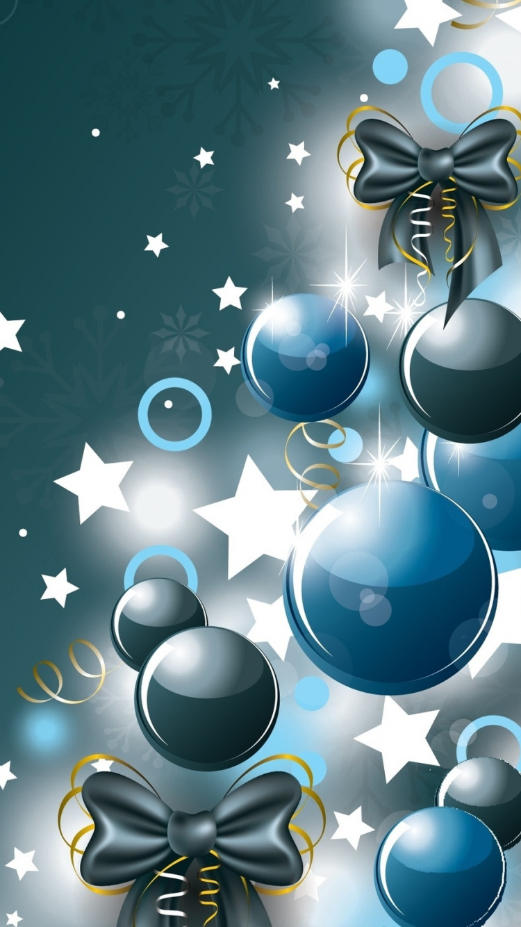 Christmas Day, New Year, Christmas Ornament, Blue, Graphic Design. Wallpaper in 750x1334 Resolution