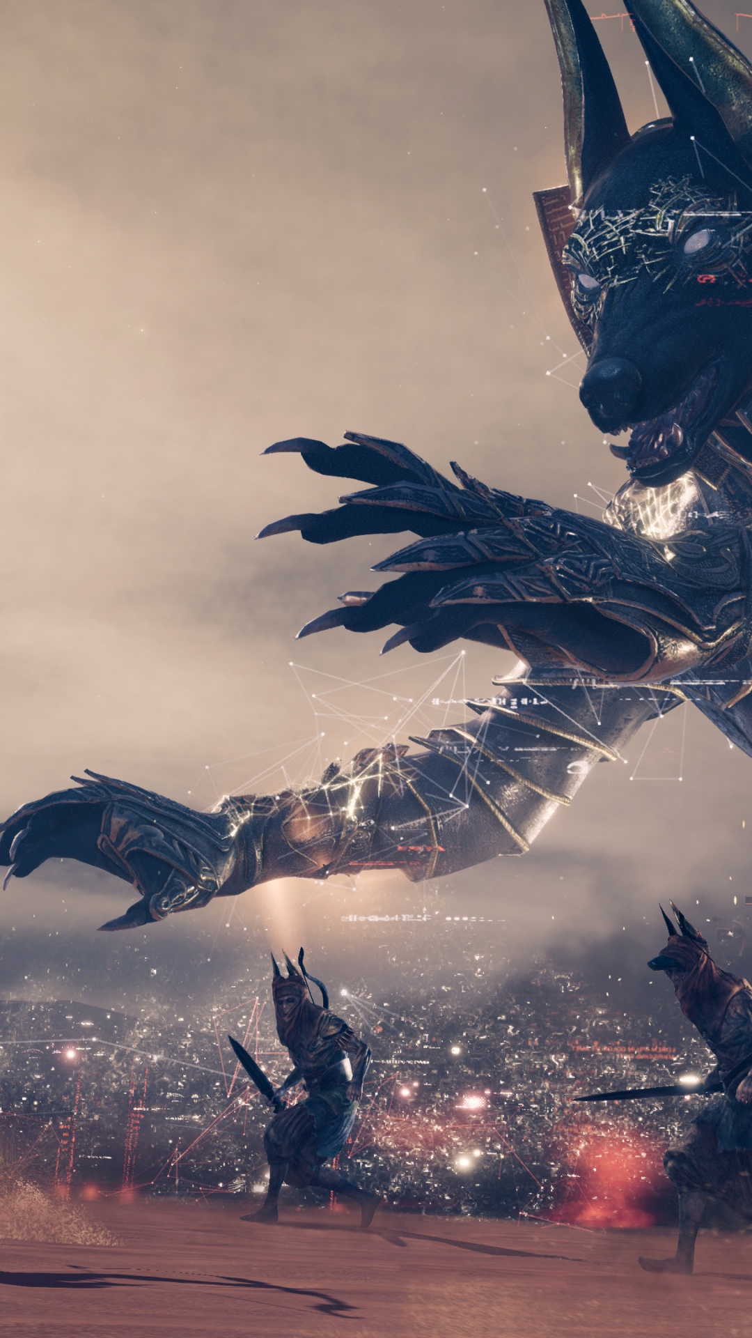 Illustration de Dragon Noir et Rouge. Wallpaper in 1080x1920 Resolution