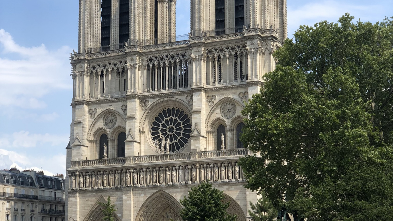 巴黎圣母院, Pont au Change, 建筑, 里程碑, 正面 壁纸 1280x720 允许