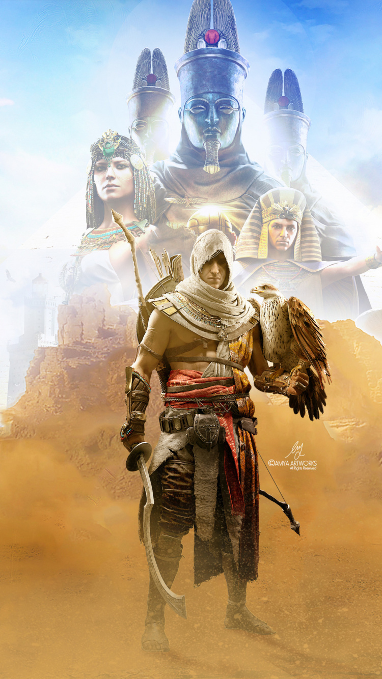 Assassins Creed Origins, Assassins Creed Odyssey, Mythology, Desert, Landscape. Wallpaper in 750x1334 Resolution