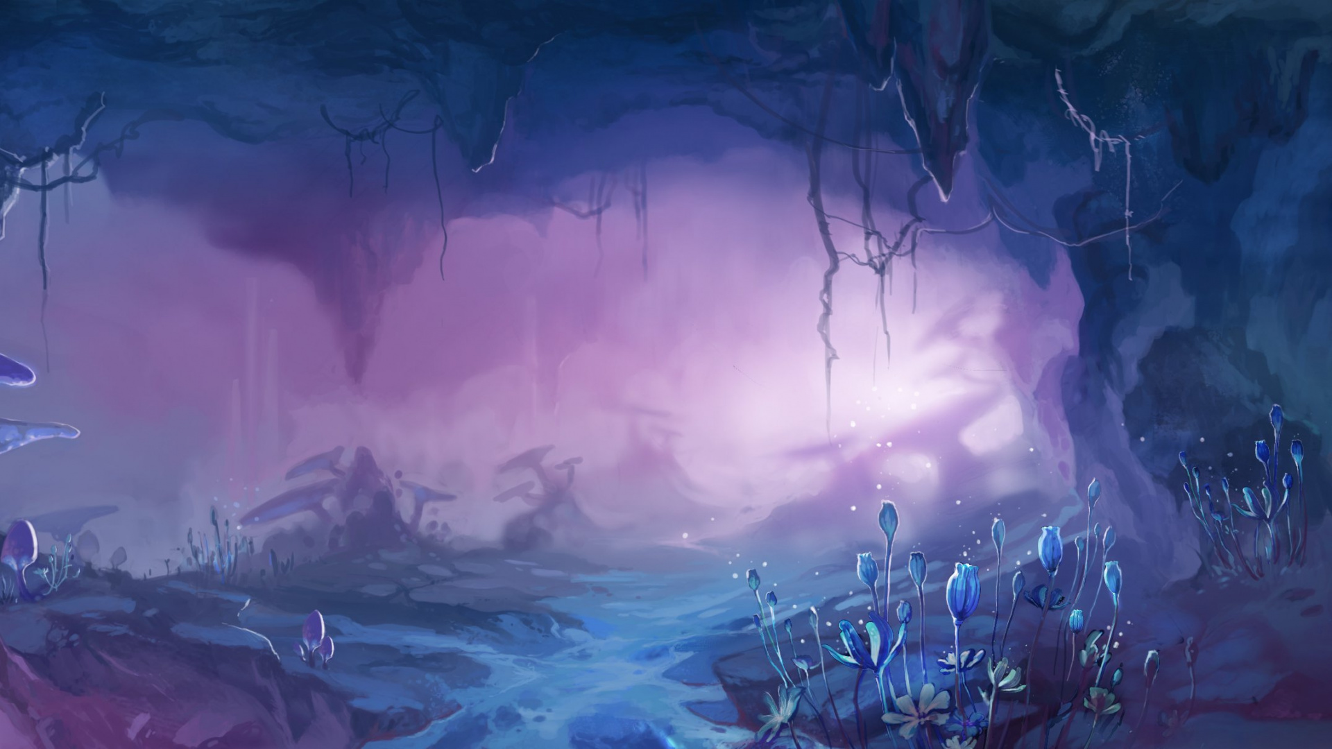 Peinture Abstraite en Noir et Blanc. Wallpaper in 1920x1080 Resolution