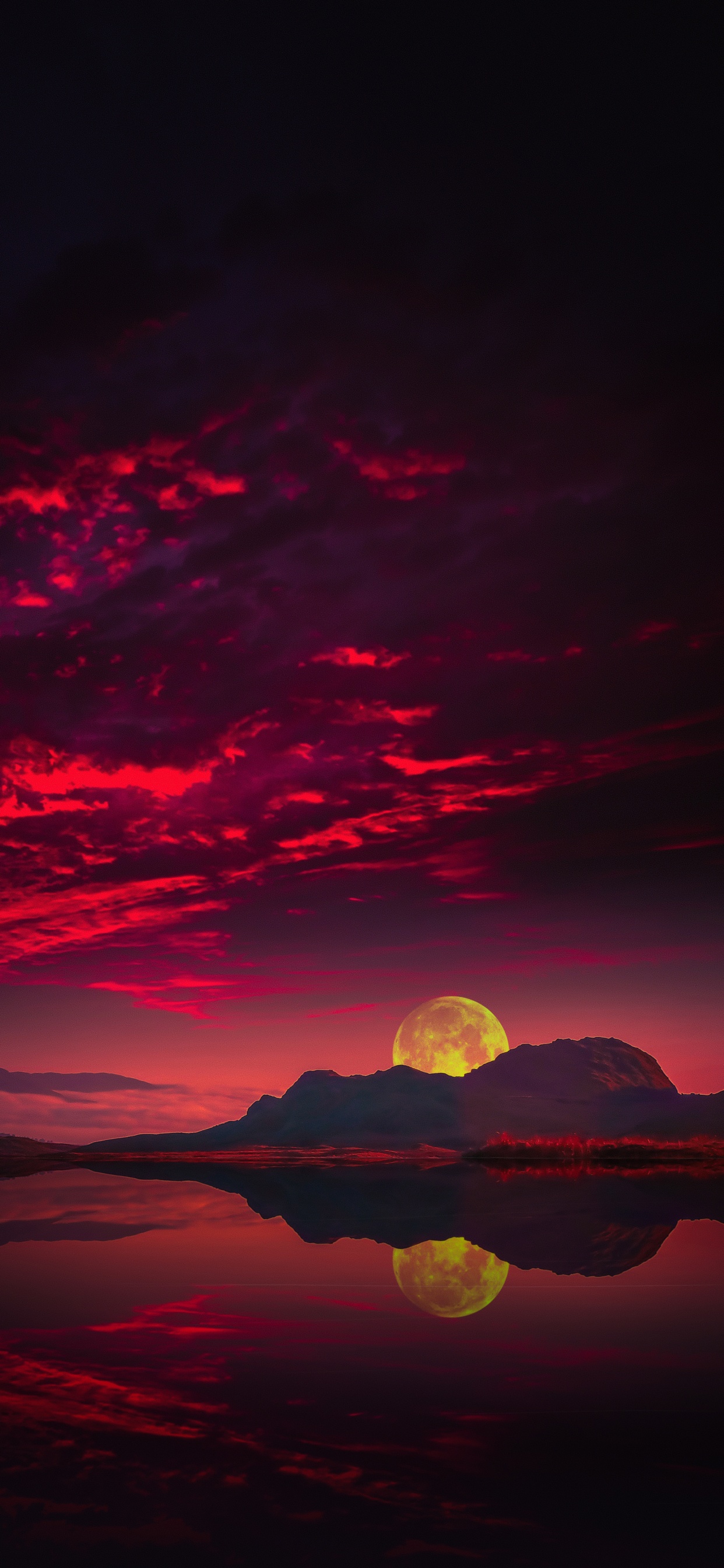 Eau, Atmosphère, Nature, Afterglow, Éclairage. Wallpaper in 1242x2688 Resolution