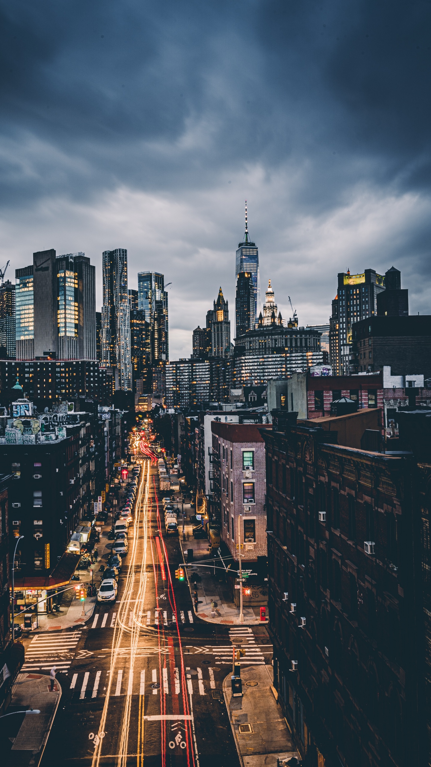 New York, Cloud, Gebäude, Wolkenkratzer, Infrastruktur. Wallpaper in 1440x2560 Resolution