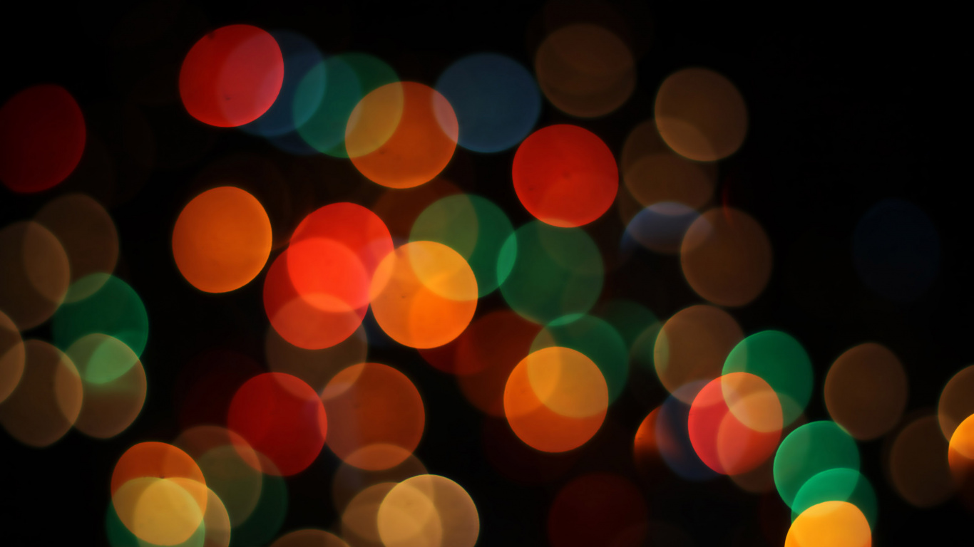 Rote Und Gelbe Bokeh-Lichter. Wallpaper in 1366x768 Resolution