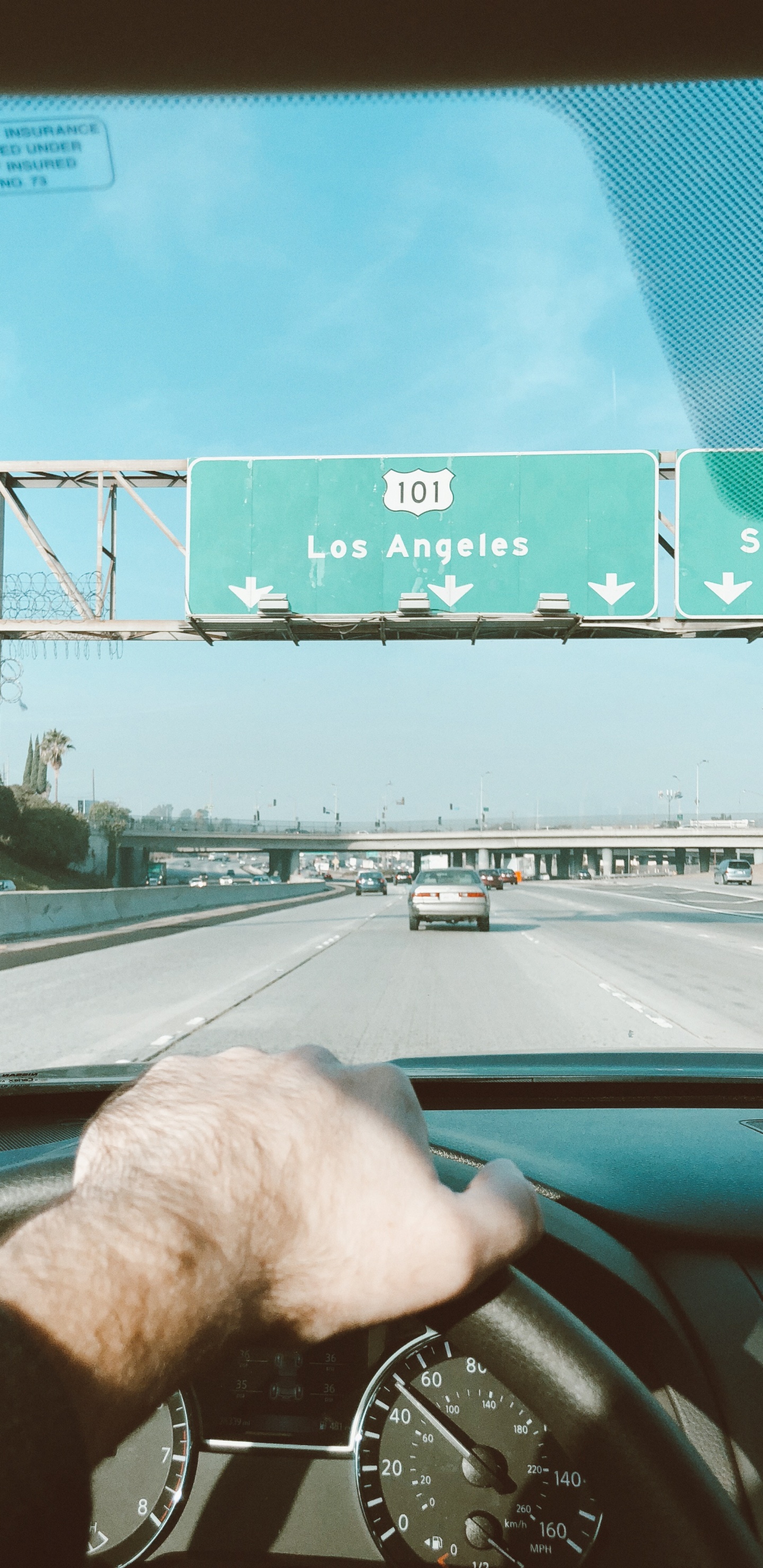 Los Angeles, King, Windshield, Rear-view Mirror, Car Door. Wallpaper in 1440x2960 Resolution