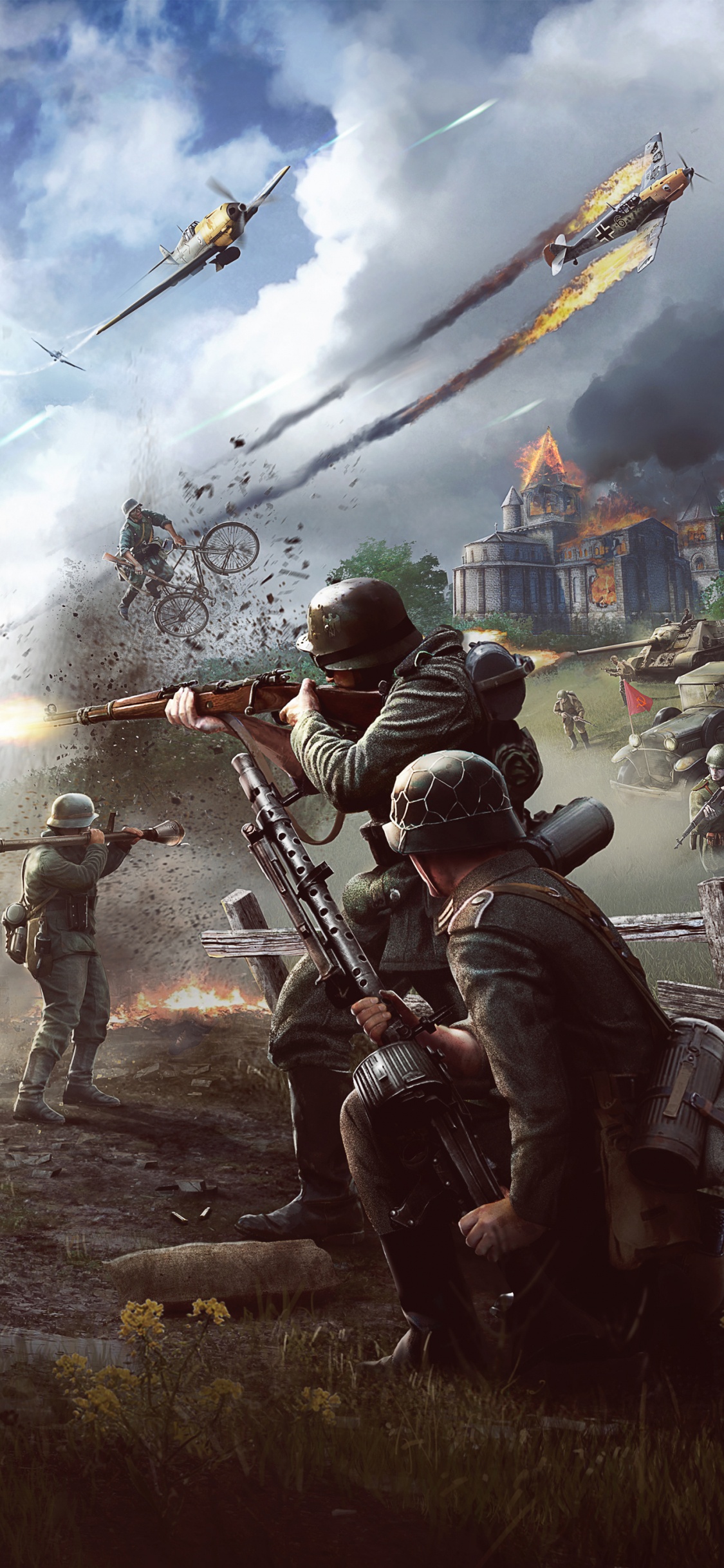 Soldat, Infanterie, Cloud, Kader, Helm. Wallpaper in 1125x2436 Resolution