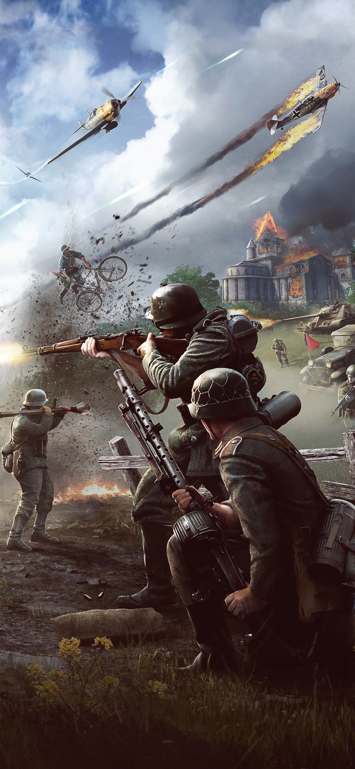 Soldat, La Seconde Guerre Mondiale, Infanterie, Escouade, Marine. Wallpaper in 1242x2688 Resolution