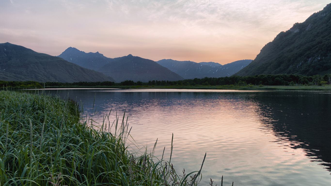 堪察加半岛, 性质, 反射, 天空, 安装的风景 壁纸 1366x768 允许