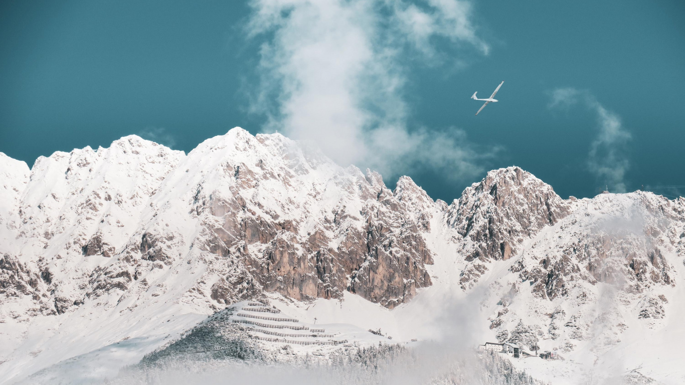 Mount Scenery, Eiskappe, Himmel, Alpen, Bergigen Landschaftsformen. Wallpaper in 1366x768 Resolution