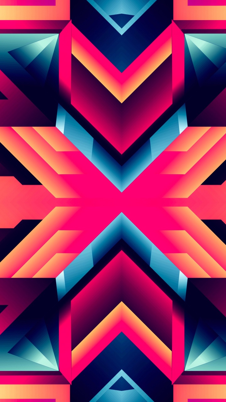 Patrón, Diseño Gráfico, Amarillo, Rojo, Fila. Wallpaper in 720x1280 Resolution