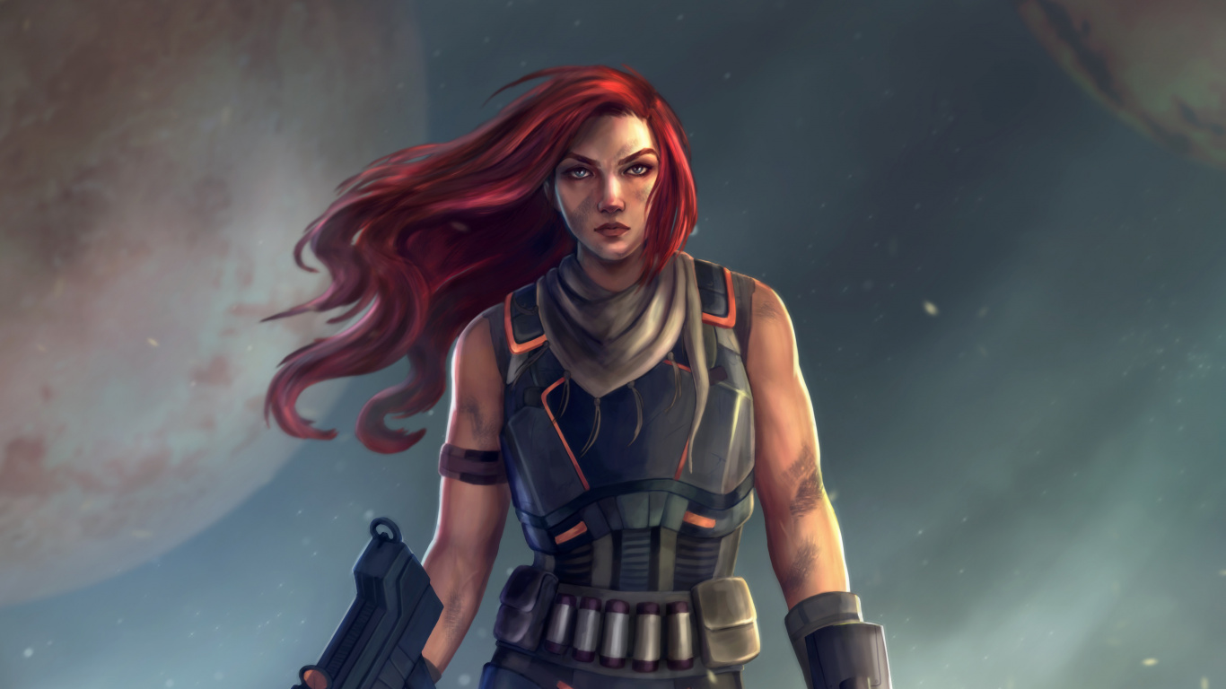 Frau im Schwarzen Tanktop. Wallpaper in 1366x768 Resolution