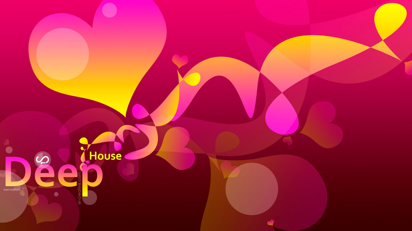 Deep House, Herzen, Pink, Text, Purpur. Wallpaper in 1366x768 Resolution