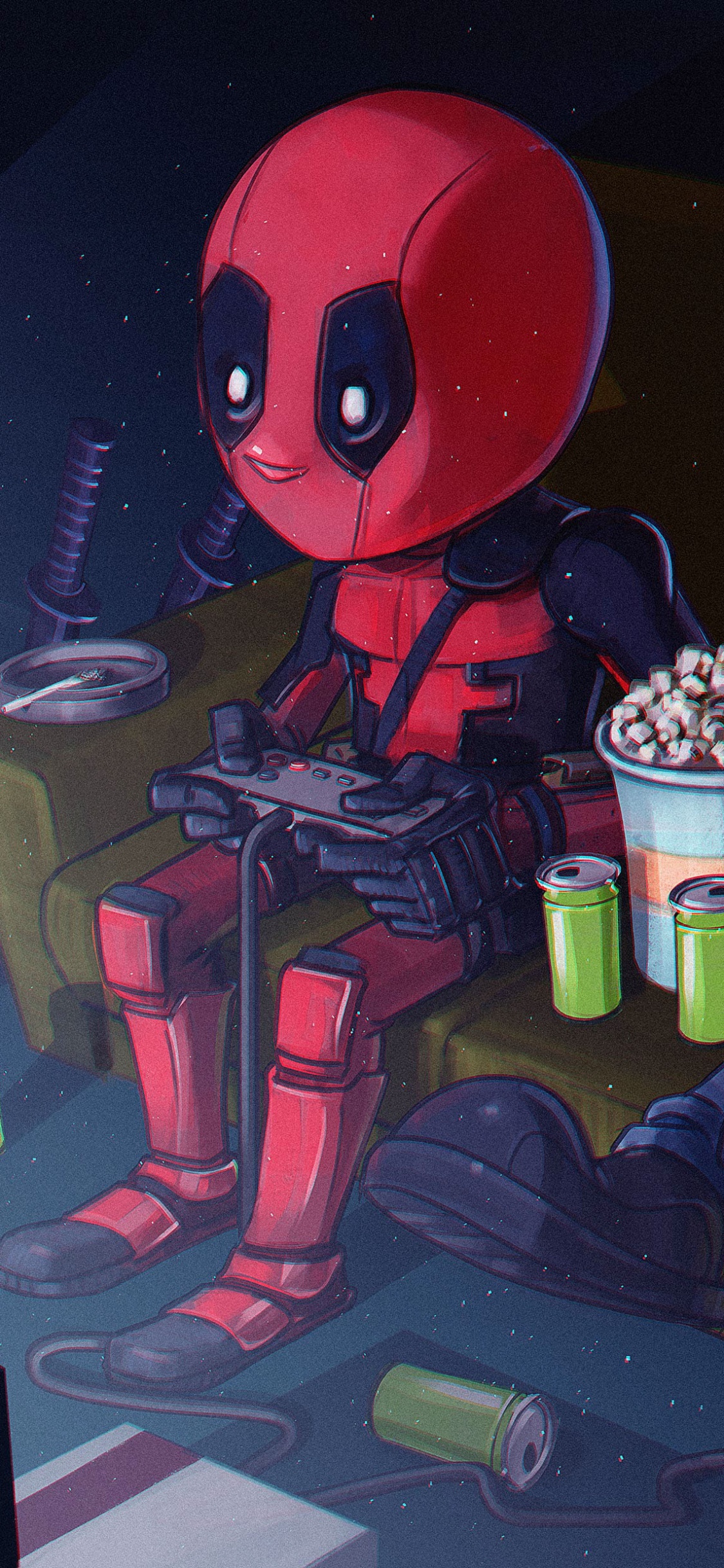 Juguete Robot Blanco y Rojo. Wallpaper in 1125x2436 Resolution