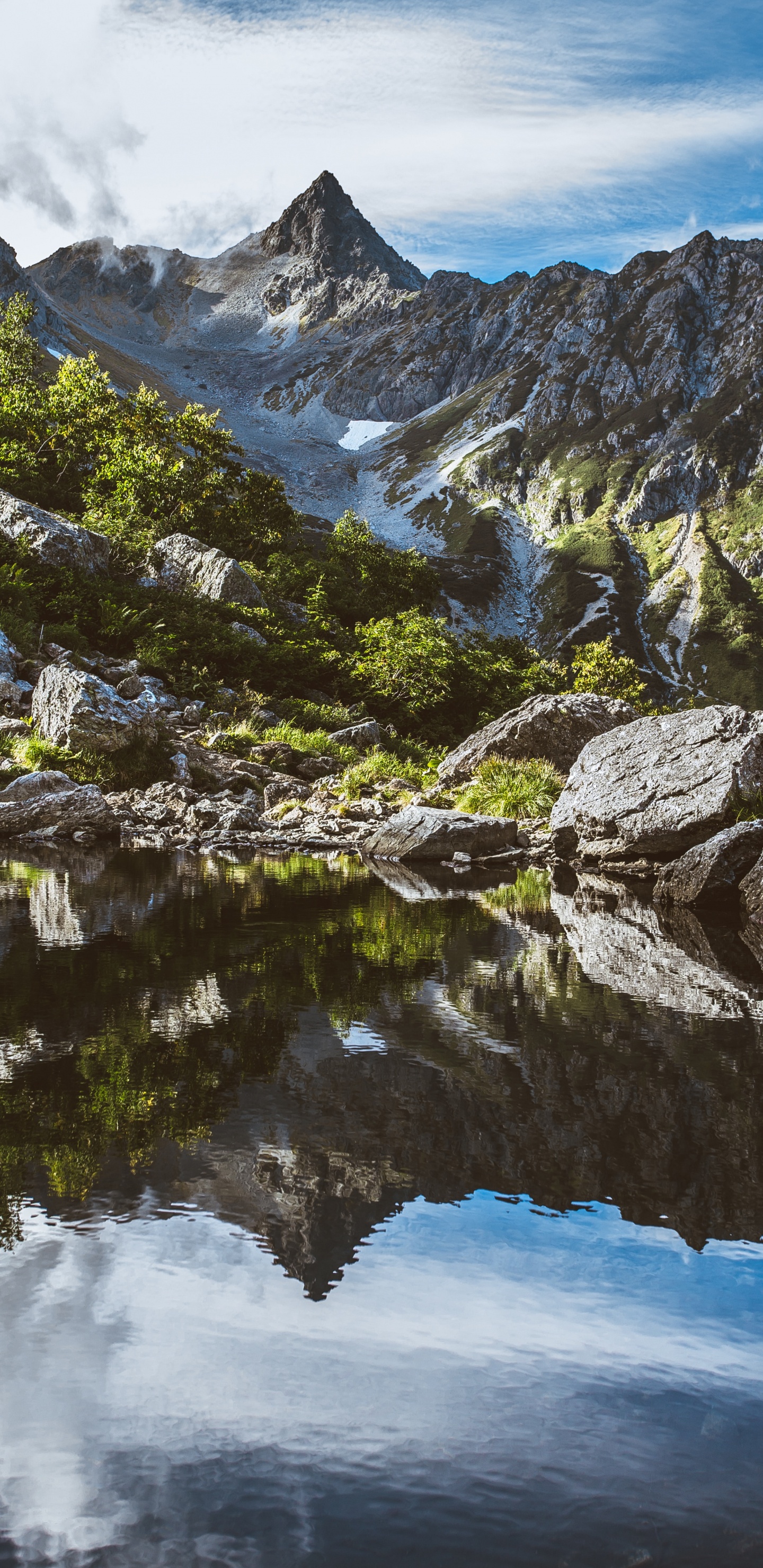 Gamme de Montagne, Mount Scenery, Alpes, Les Reliefs Montagneux, Réflexion. Wallpaper in 1440x2960 Resolution