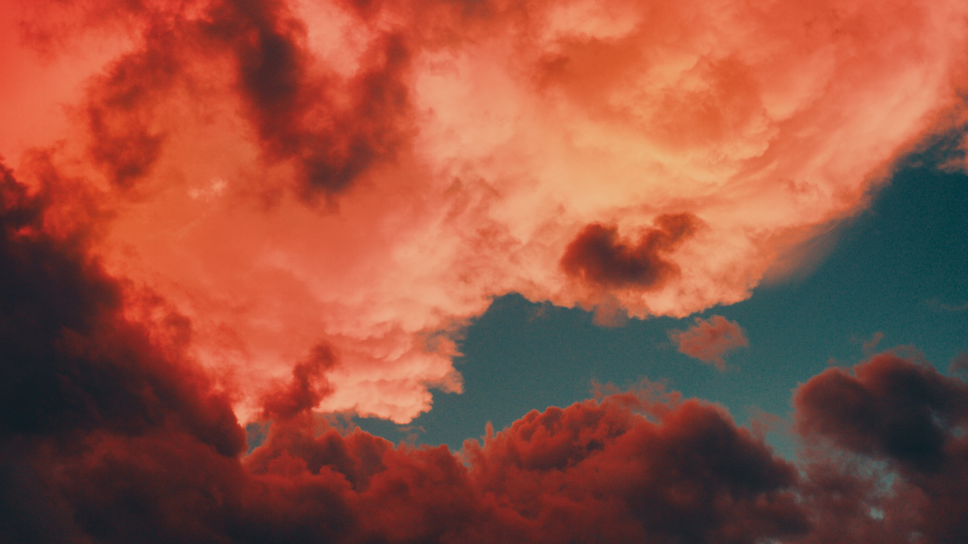 Cloud, Afterglow, Red, Daytime, Orange. Wallpaper in 1366x768 Resolution