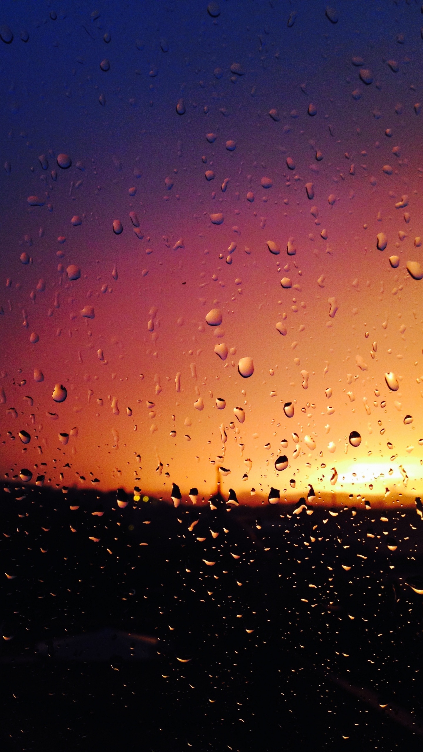 Regen, Wasser, Blau, Tropfen, Orange. Wallpaper in 1440x2560 Resolution