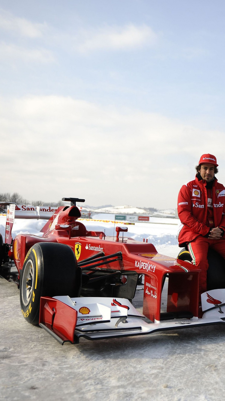 3 Männer in Rotem Auto Auf Schneebedecktem Boden Tagsüber. Wallpaper in 750x1334 Resolution