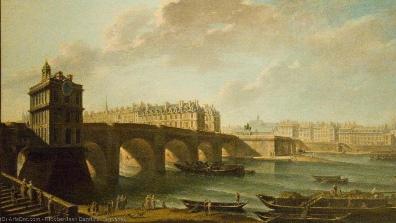 Bateau Blanc et Noir Sur le Plan D'eau Près du Pont. Wallpaper in 1366x768 Resolution