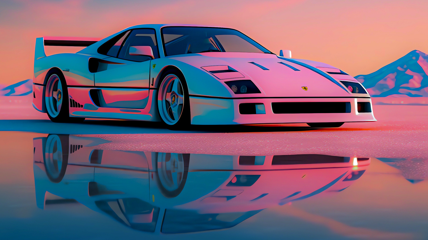 Sportwagen, Car, Jdm Car, Ferrari F40, Custom Car. Wallpaper in 1366x768 Resolution