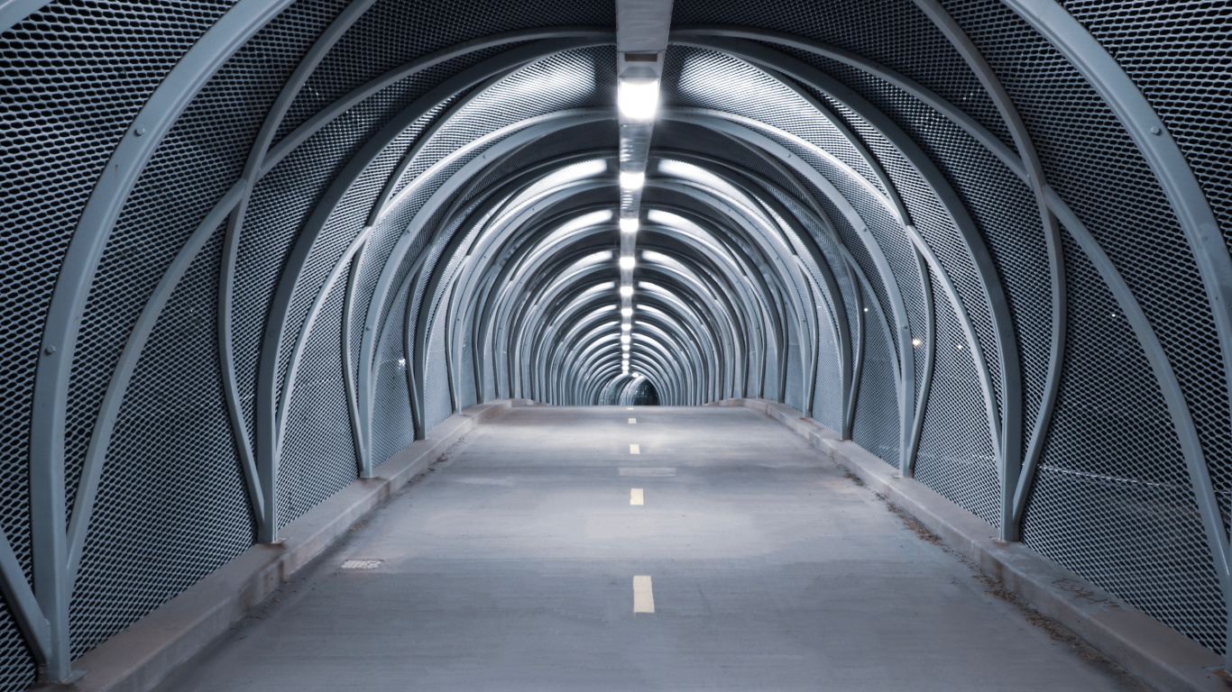 隧道, 光, 建筑, 基础设施, 对称 壁纸 1366x768 允许