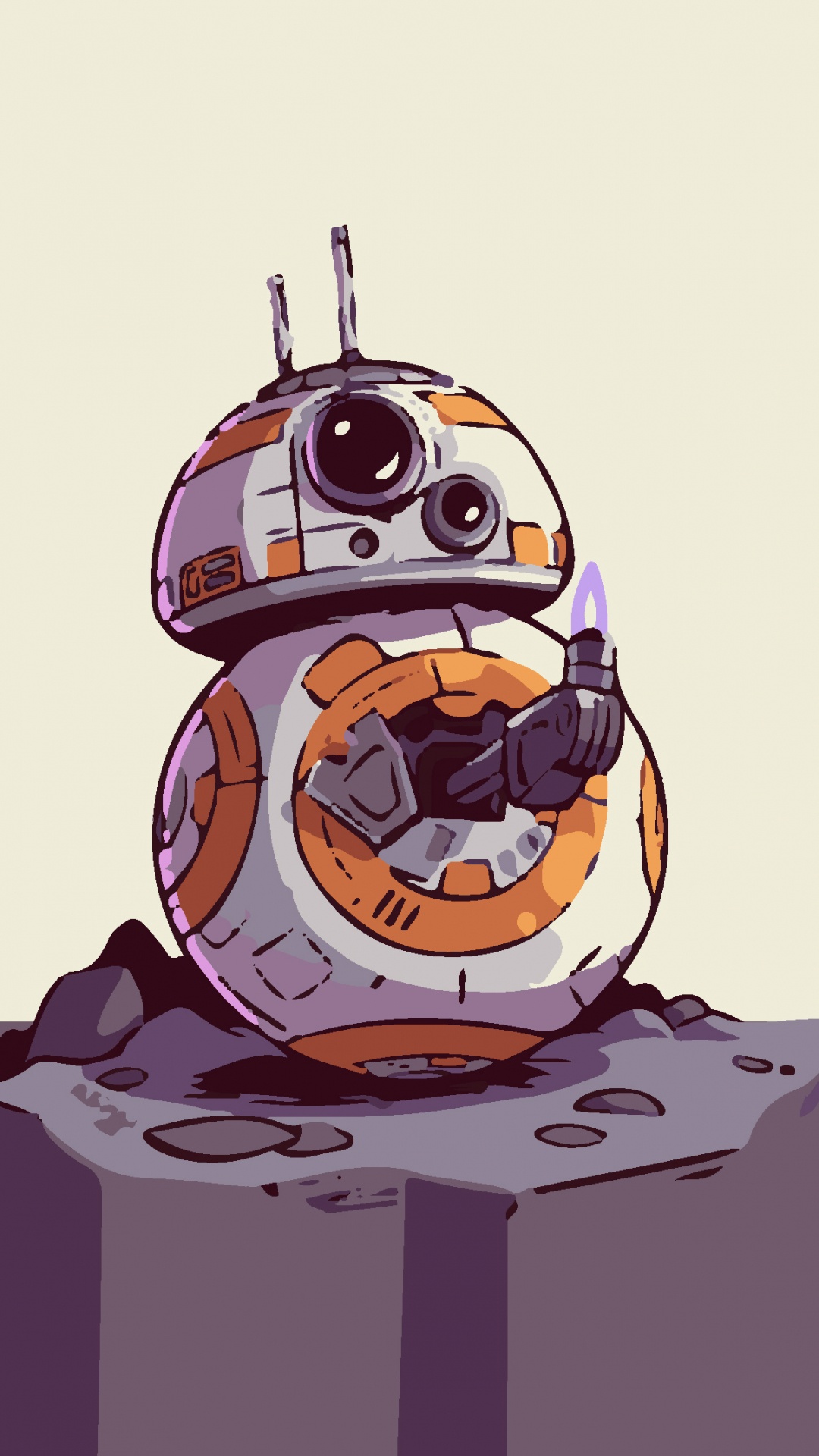 Star Wars, The Mandalorian, Ilustración, BB-8, Dibujo. Wallpaper in 1080x1920 Resolution