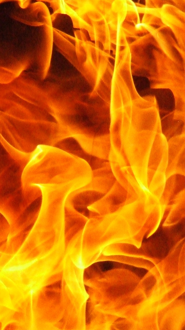 Fondo de Pantalla Digital de Fuego Naranja y Amarillo. Wallpaper in 720x1280 Resolution