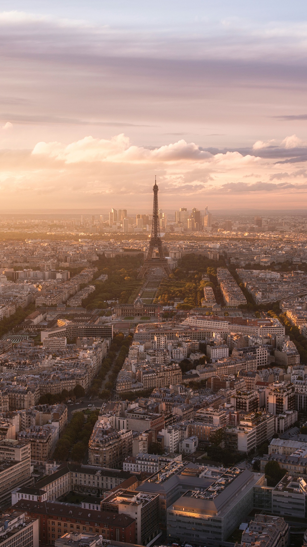 Aerial View of City Buildings During Sunset. Wallpaper in 1080x1920 Resolution