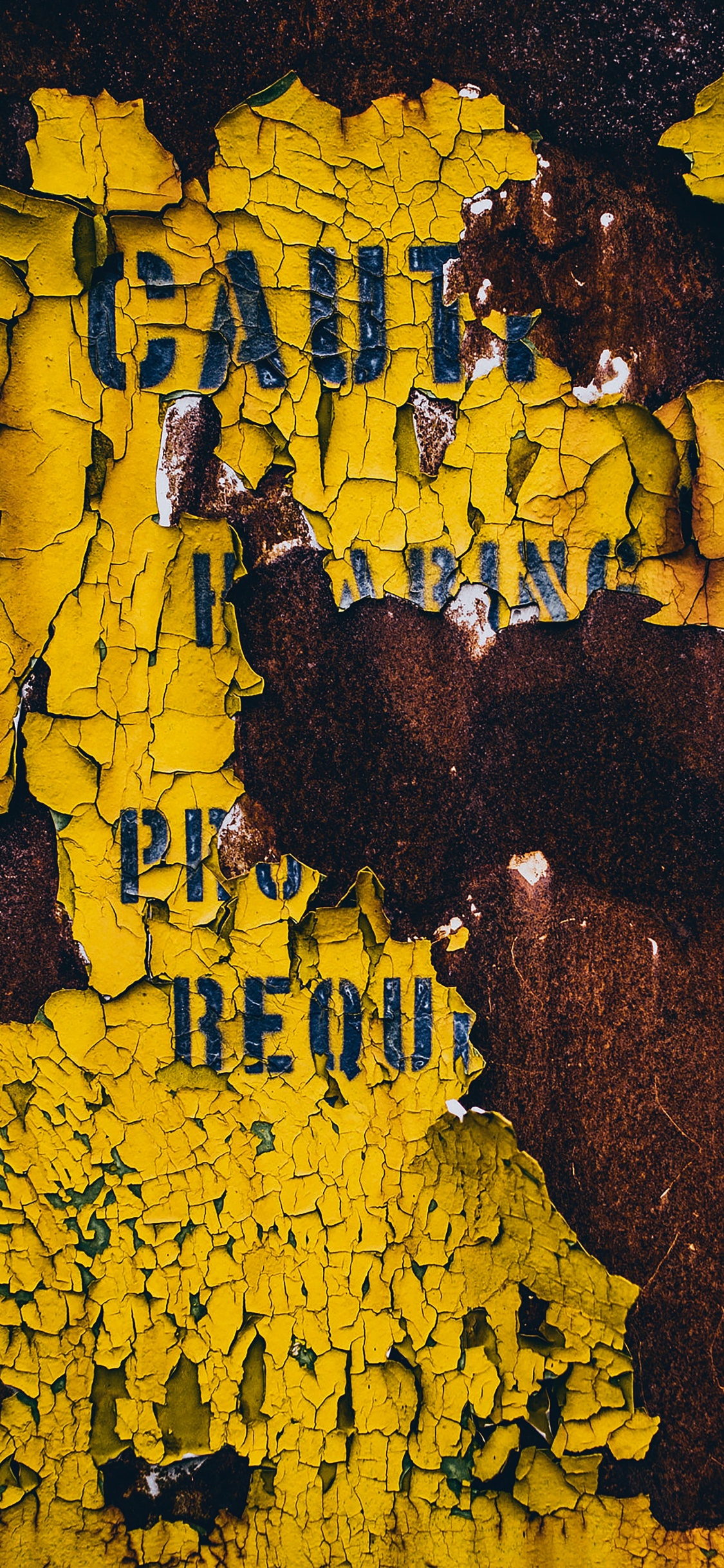 Yellow and Black Abstract Painting. Wallpaper in 1125x2436 Resolution