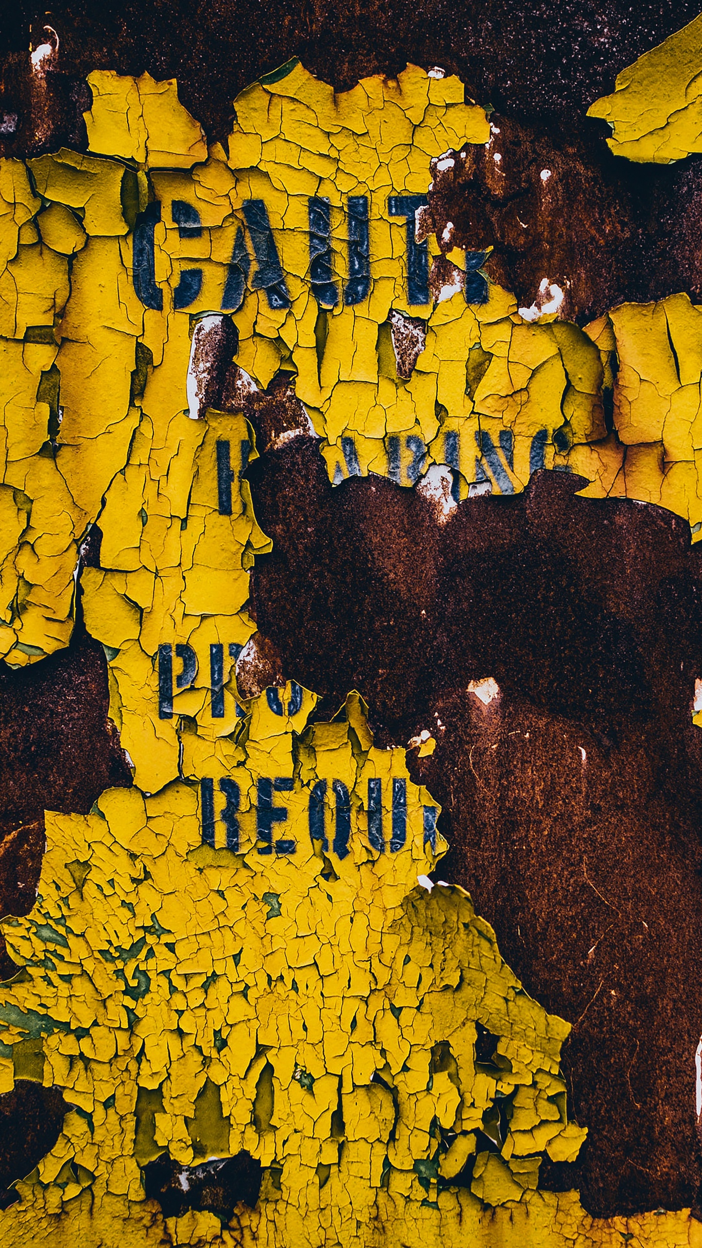 Yellow and Black Abstract Painting. Wallpaper in 1440x2560 Resolution