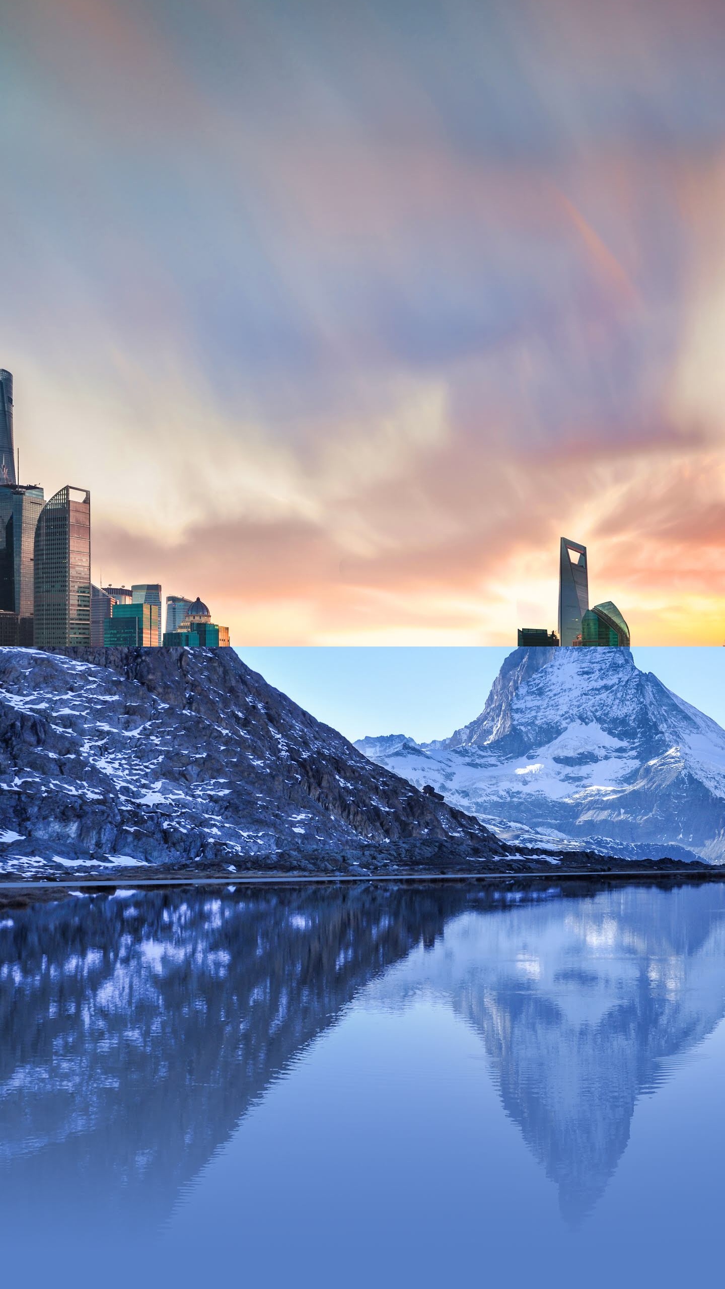 LG, LG G8 ThinQ, Réflexion, Android, Hiver. Wallpaper in 1440x2560 Resolution