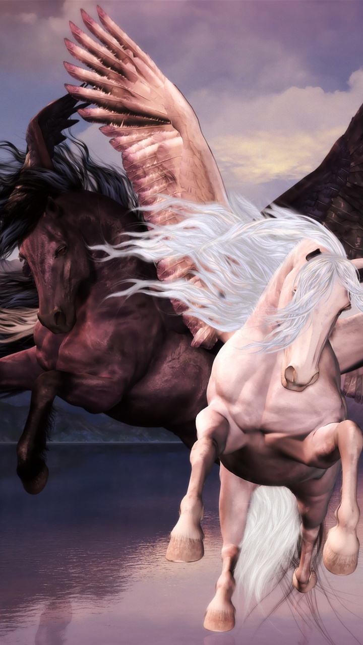 White and Brown Horse Statue. Wallpaper in 720x1280 Resolution