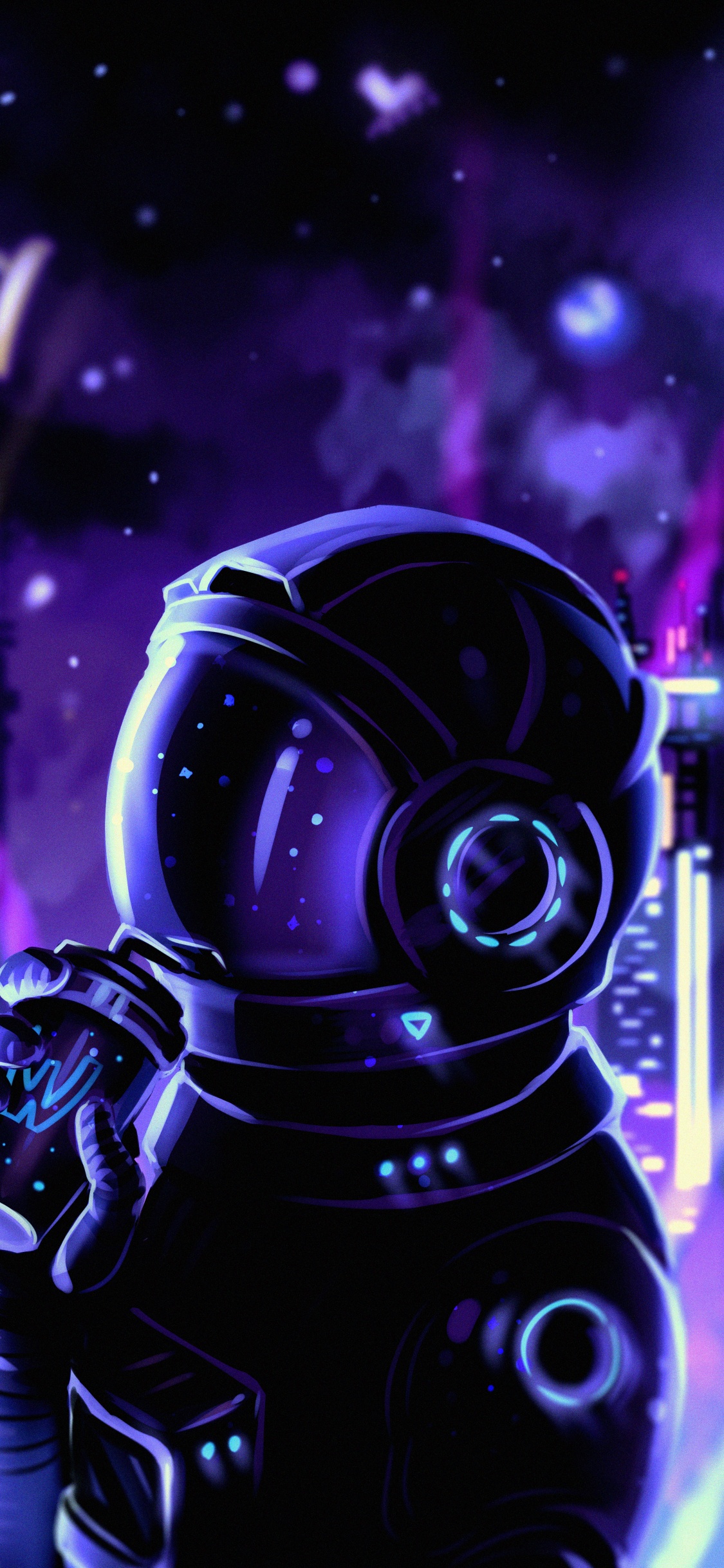 Light, Purple, Art, Electric Blue, Gas. Wallpaper in 1125x2436 Resolution