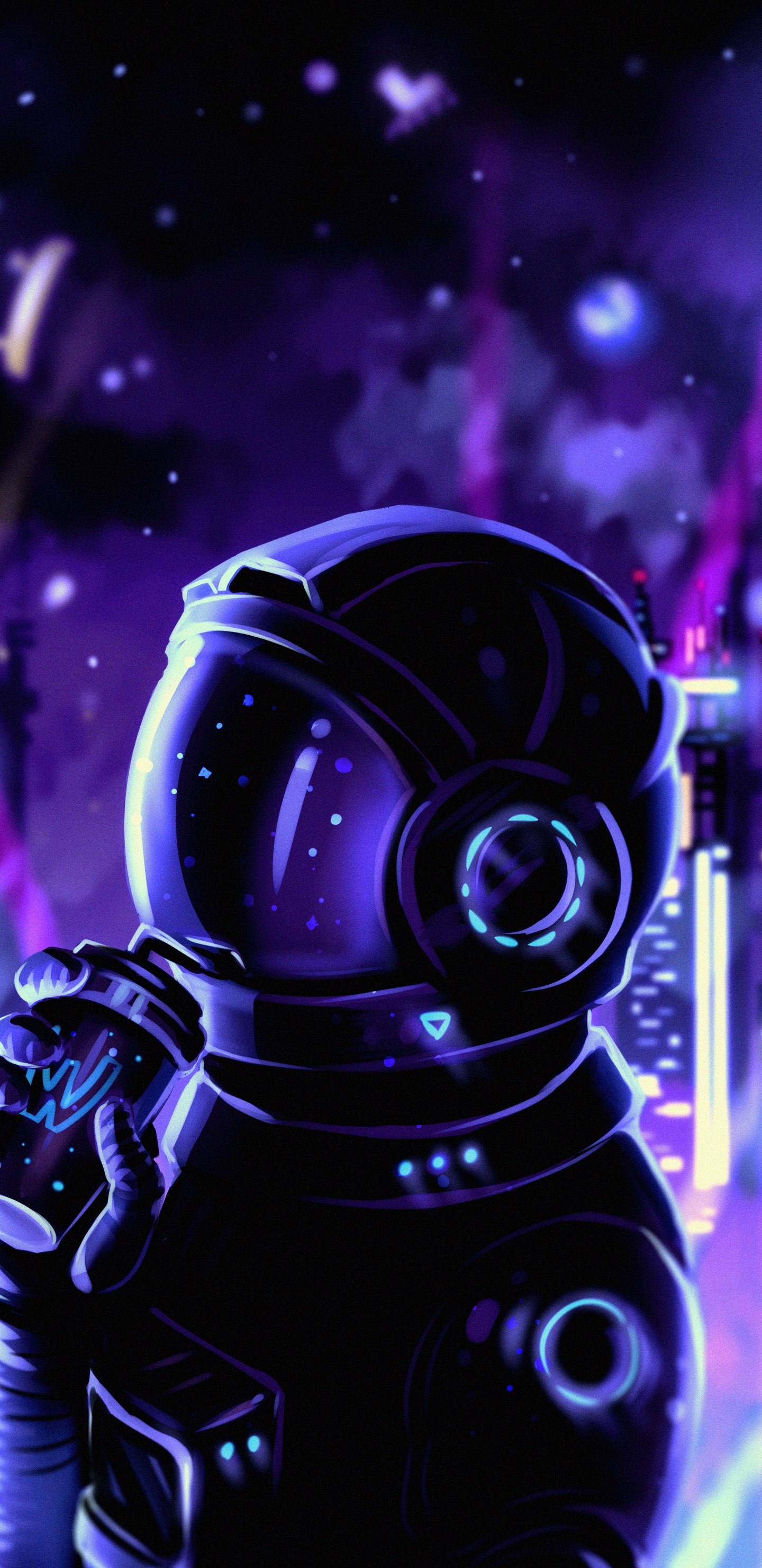 Light, Purple, Art, Electric Blue, Gas. Wallpaper in 1440x2960 Resolution