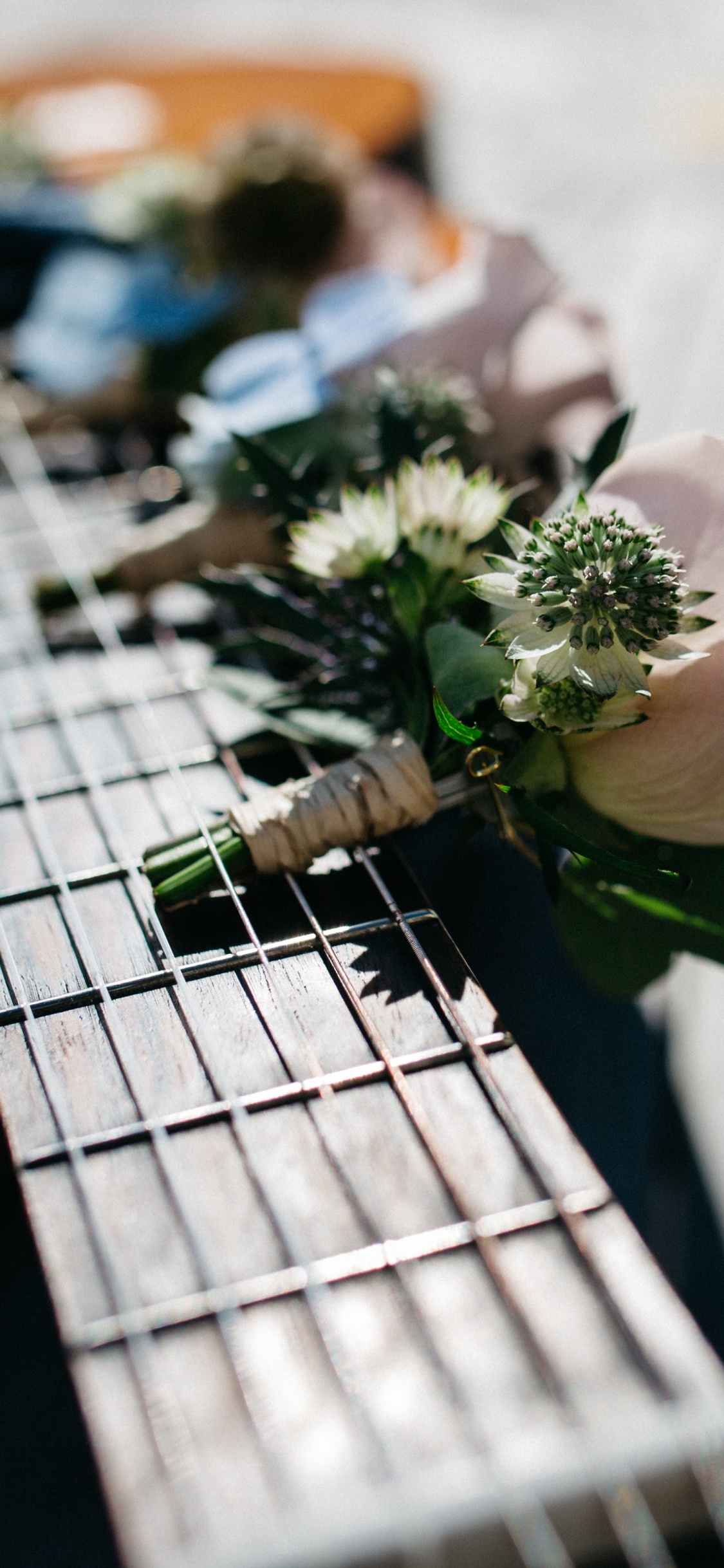 Guitar, Acoustic Guitar, Flower, Plant, Plucked String Instruments. Wallpaper in 1125x2436 Resolution