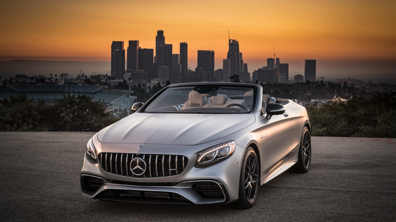 White Mercedes Benz Convertible Coupe on Road During Daytime. Wallpaper in 1280x720 Resolution