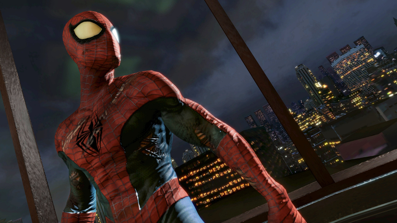 Spider-Man-Edge of Time, Spider-man, Spider-Man-Shattered Dimensions, Beenox, Xbox 360. Wallpaper in 1366x768 Resolution