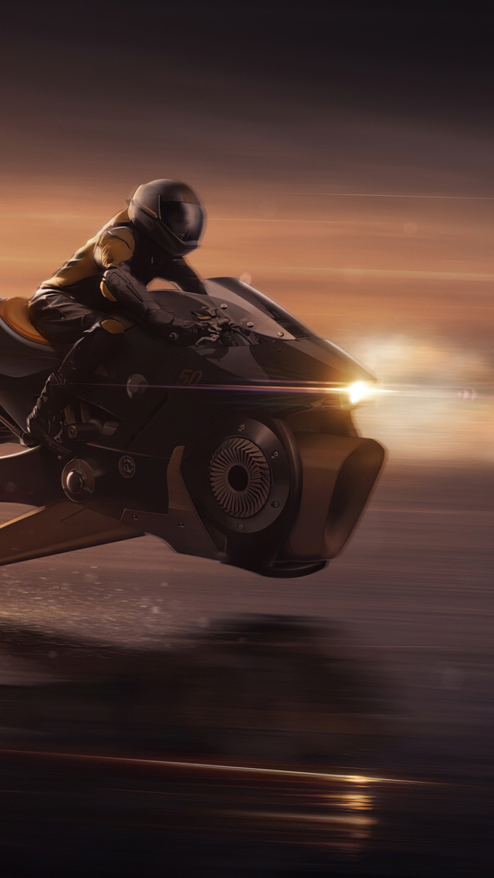 Moto Volante 3d, L'art Numérique, la Science-fiction, Artiste, Pneu. Wallpaper in 720x1280 Resolution