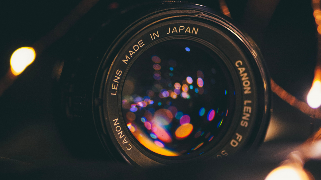 Objectif D'appareil Photo Reflex Numérique Nikon Noir. Wallpaper in 1366x768 Resolution