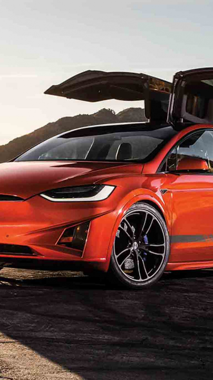 Lamborghini Aventador Orange Sur Route Pendant la Journée. Wallpaper in 750x1334 Resolution