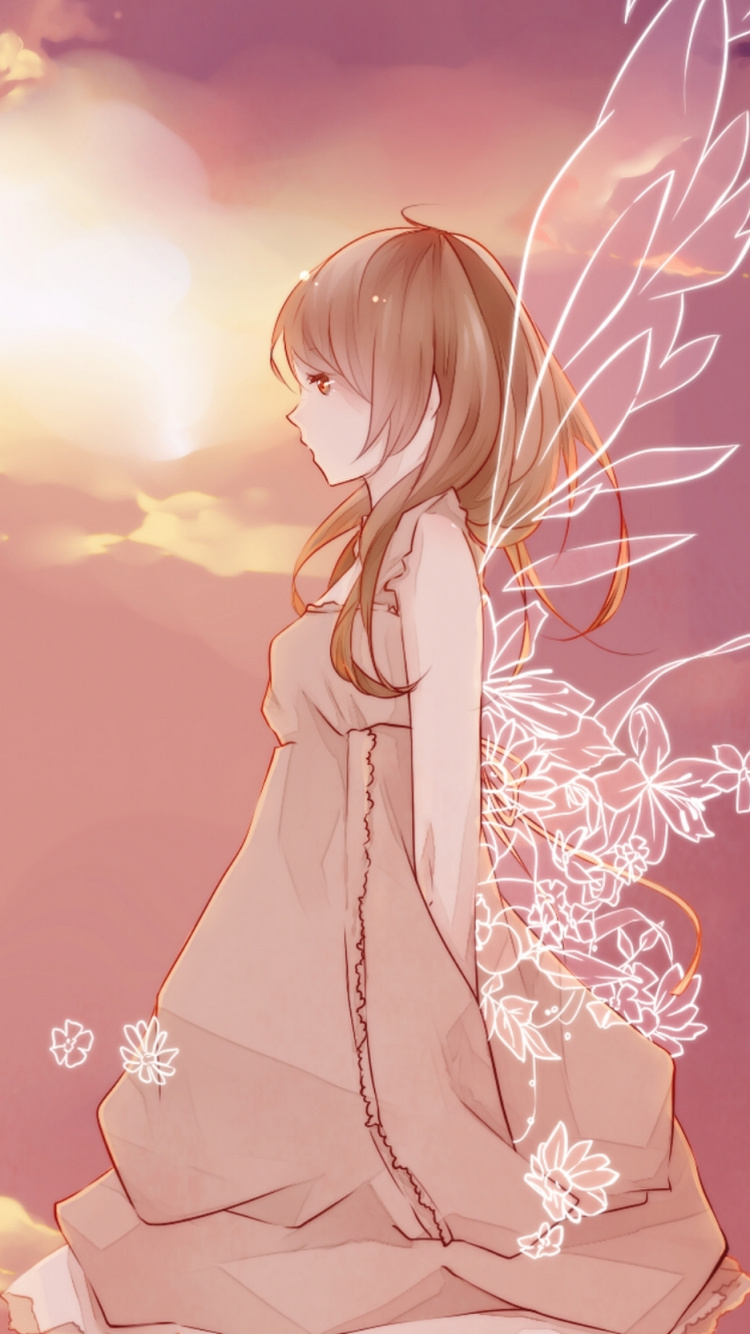 Personaje de Anime Femenino de Pelo Castaño. Wallpaper in 750x1334 Resolution