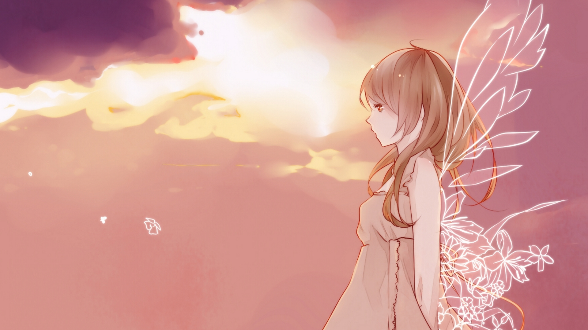 Braunhaarige Weibliche Anime-Figur. Wallpaper in 1920x1080 Resolution