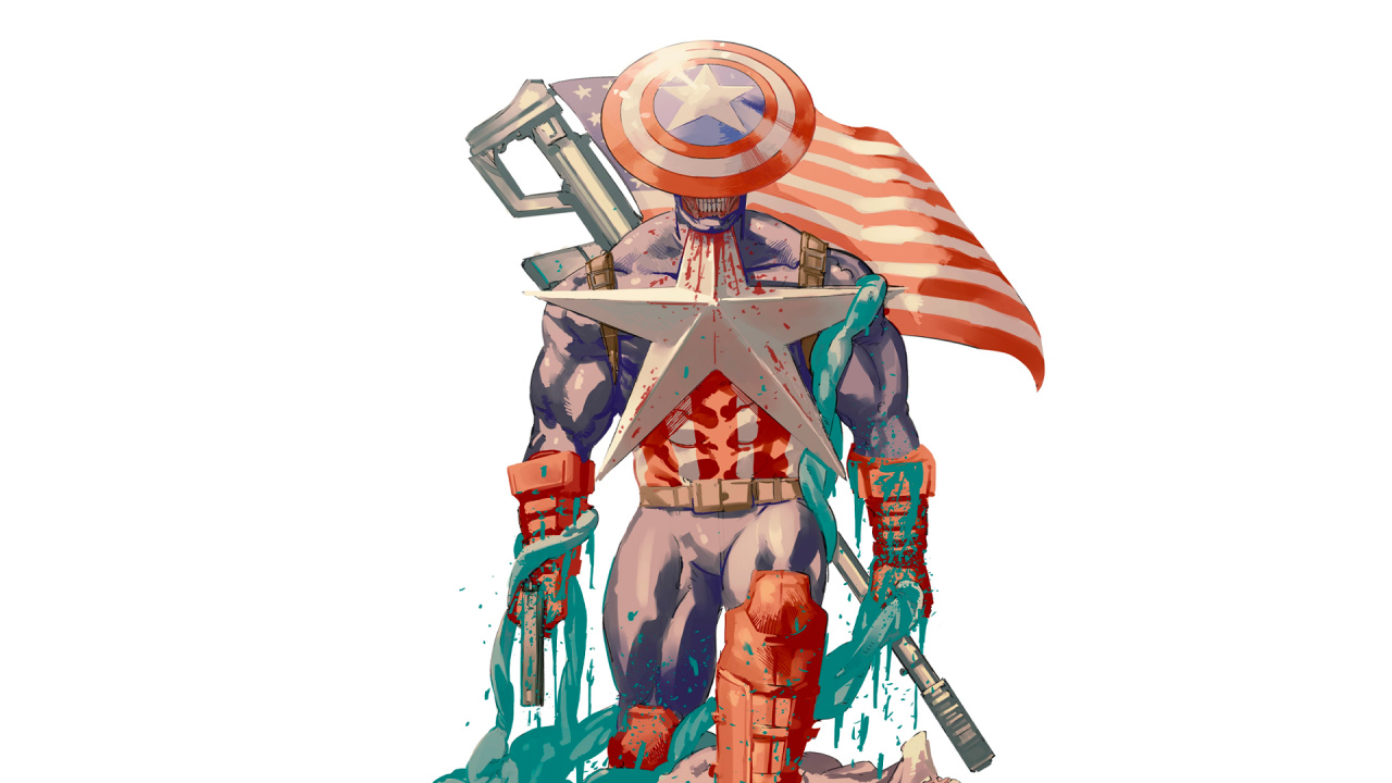 Tronçonneuse Homme Capitaine Amérique, Captain America, Homme Tronçonneuse, Coup de Poing, Manche. Wallpaper in 1280x720 Resolution