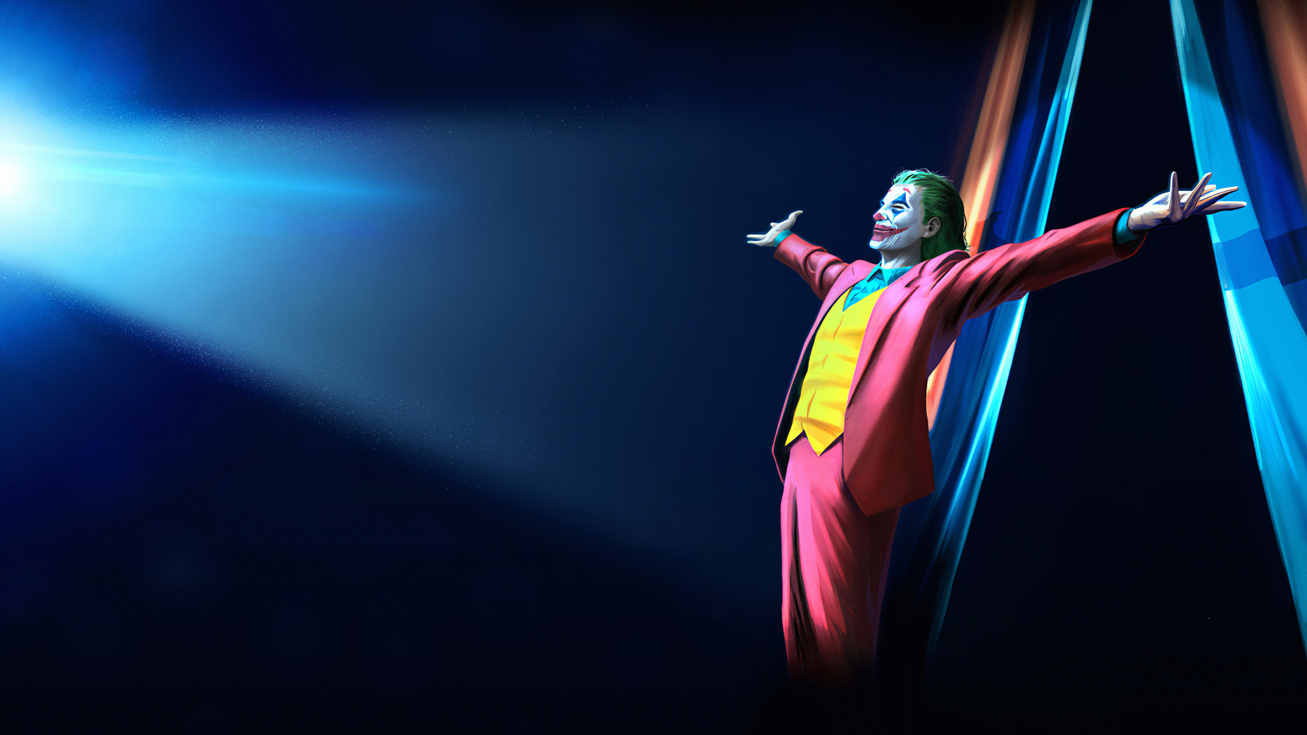 Mujer en Vestido Amarillo y Morado. Wallpaper in 2560x1440 Resolution