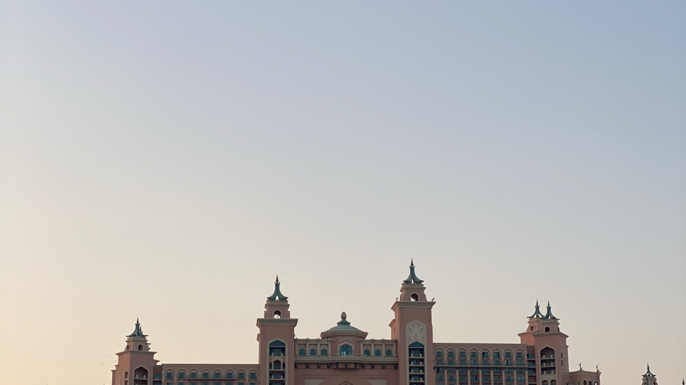 Dubai, Atlantis The Palm, Atlantis Hotel, Burj al Arab, Palm Jumeirah Monorail. Wallpaper in 1366x768 Resolution