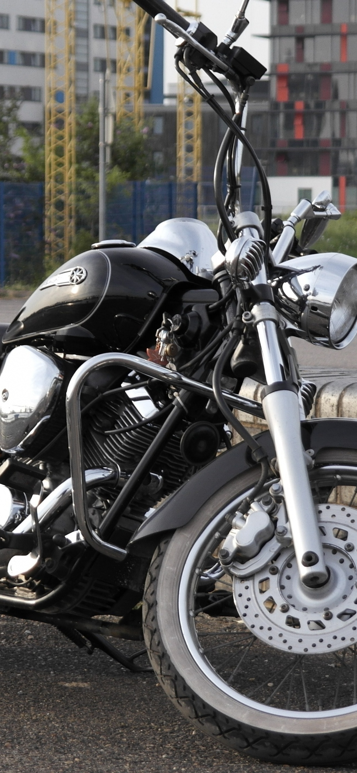 Black and Silver Cruiser Motorcycle on Road During Daytime. Wallpaper in 1242x2688 Resolution