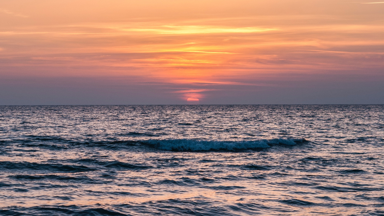 Horizont, Gewässer, Meer, Ozean, Welle. Wallpaper in 1280x720 Resolution