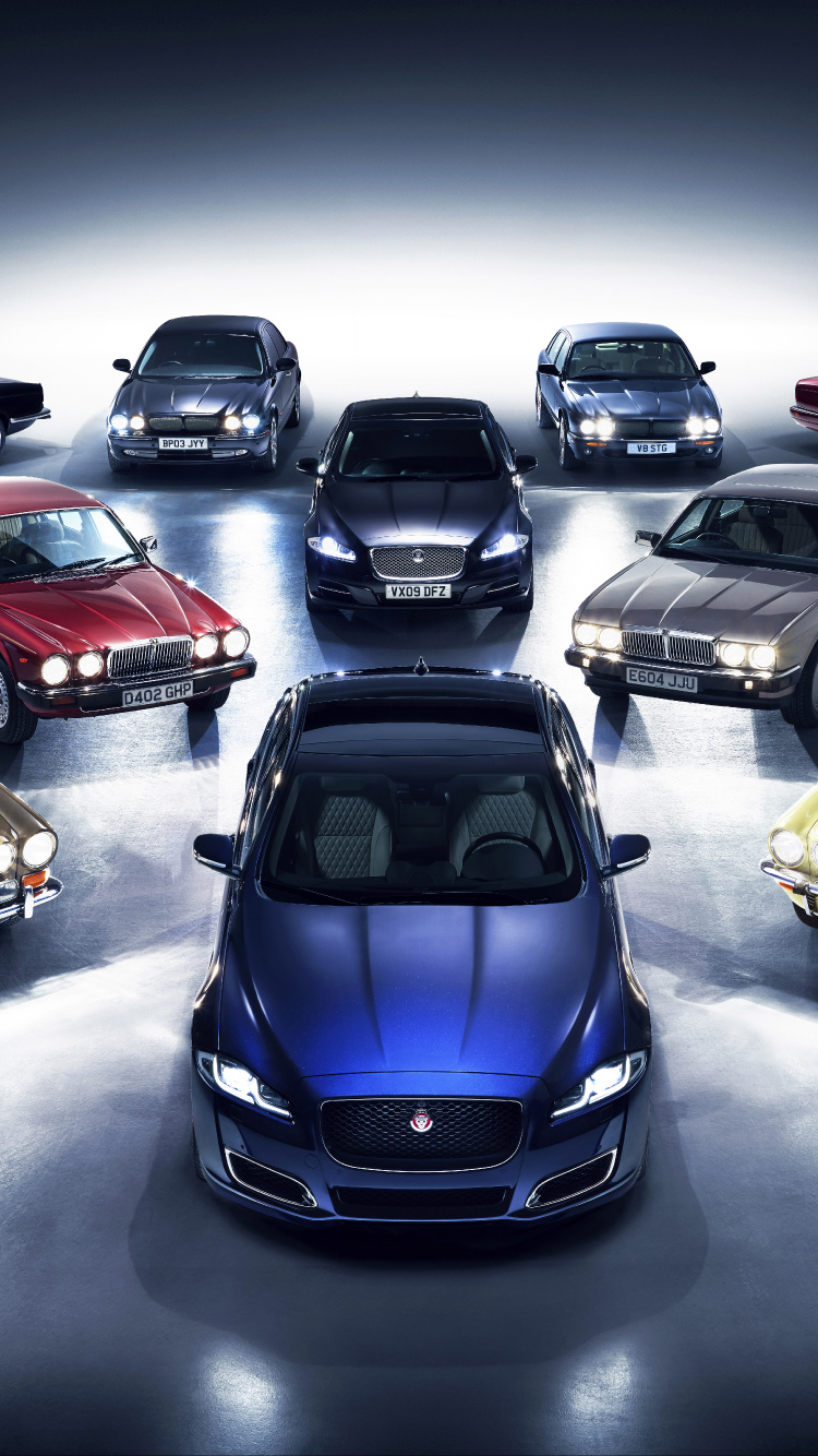 Blue Bmw Car Beside Red and Yellow Cars. Wallpaper in 750x1334 Resolution