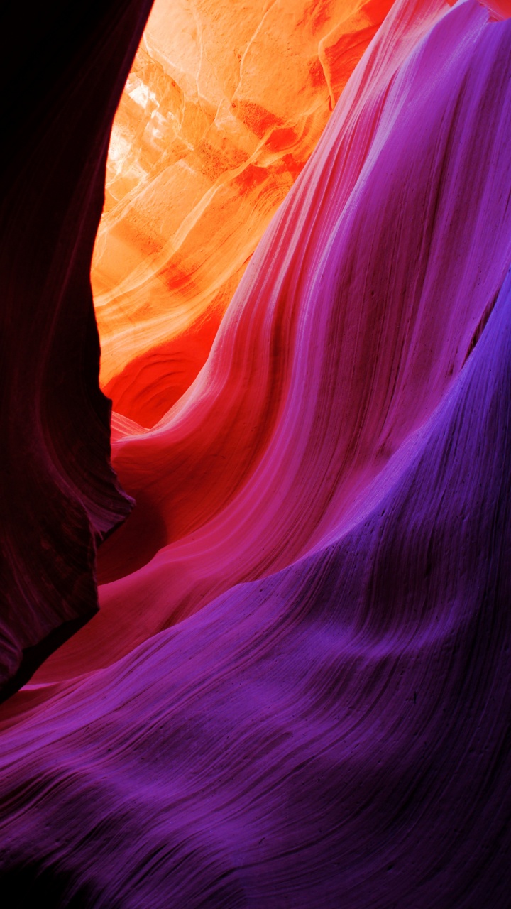 Antelope Canyon, Canyon, Slot Canyon, Purple, Red. Wallpaper in 720x1280 Resolution