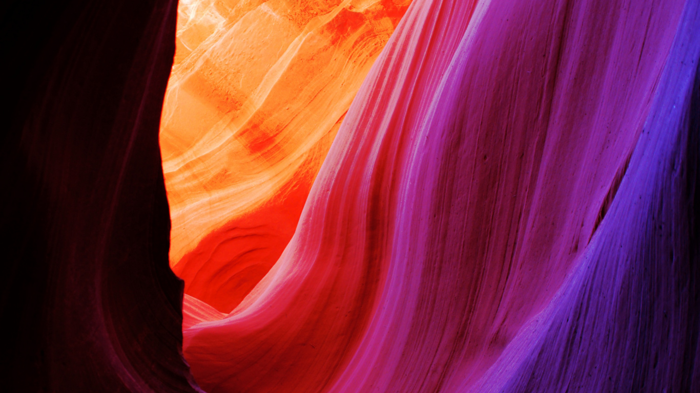 Antelope Canyon, Canyon, Slot Canyon, Purple, Red. Wallpaper in 1366x768 Resolution